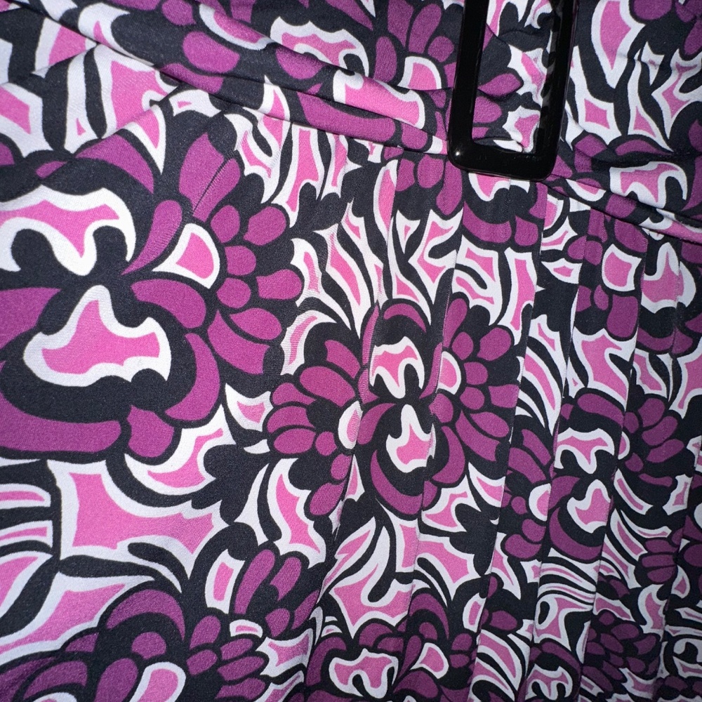 Plus Size Purple Floral Midi Dress 3X Belt Boho Style & Co Work Casual Dress - Picture 4 of 9